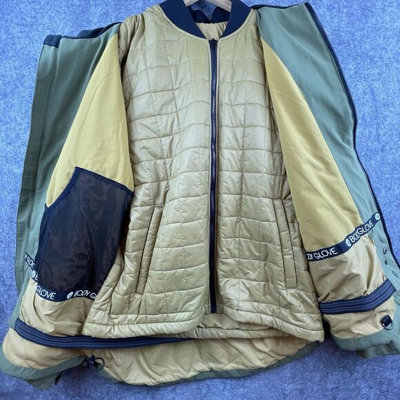 Body Glove Ski Jacket Mens Extra Large Olive Gold Removable Lining Coat 3in1 - Picture 4 of 14